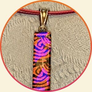 Dichroic Glass on Double Necklace